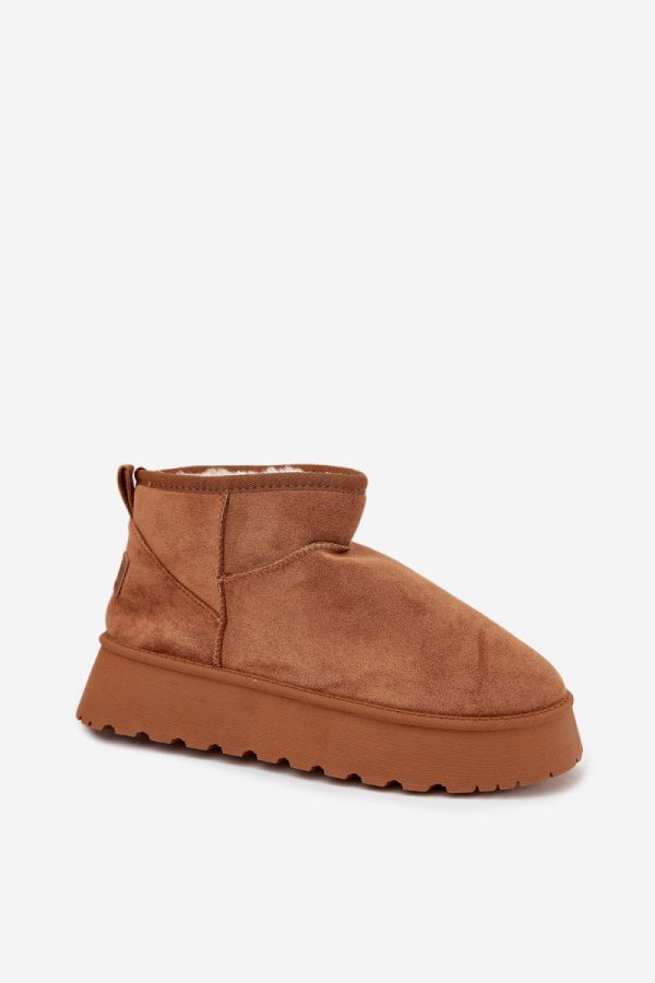 Brown Snow Boots in Women`s Ankle Boots & Booties with Fabric, Warmers, Footbed, Upper Height and Platform Height