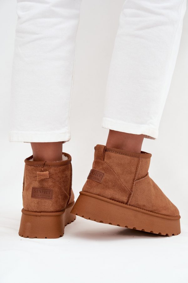 Brown Snow Boots in Women`s Ankle Boots & Booties with Fabric, Warmers, Footbed, Upper Height and Platform Height