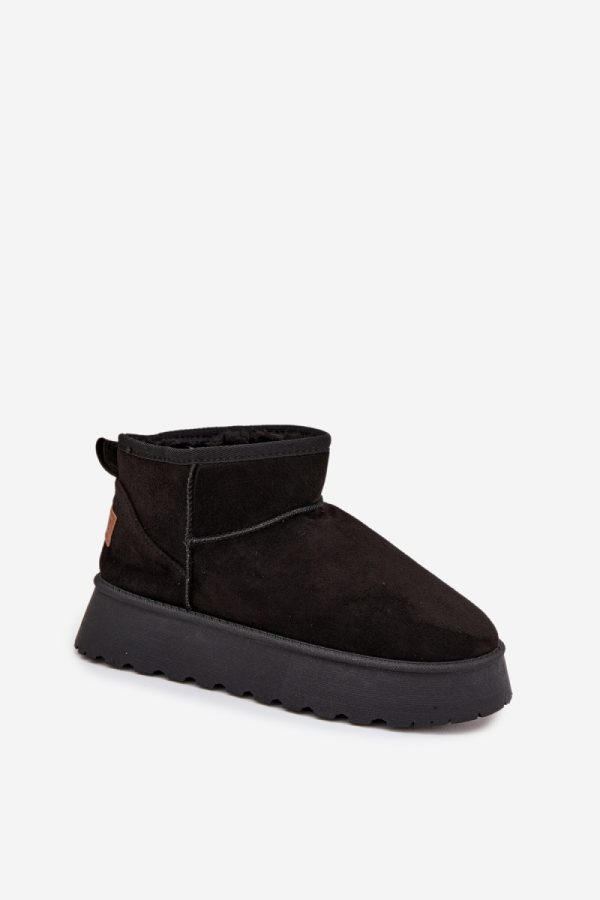 Black Snow Boots in Women`s Ankle Boots & Booties with Fabric, Warmers, Footbed, Upper Height and Platform Height