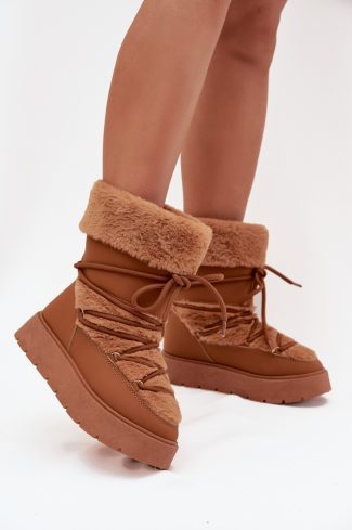 Brown Snow Boots in Women`s Ankle Boots & Booties with Fabric, Warmers, Footbed, Upper Height and Platform Height