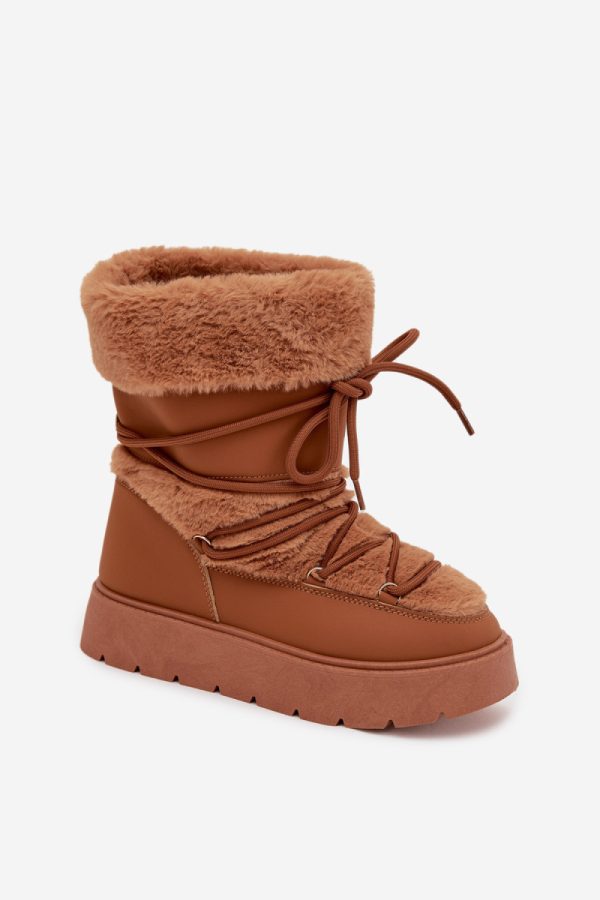 Brown Snow Boots in Women`s Ankle Boots & Booties with Fabric, Warmers, Footbed, Upper Height and Platform Height