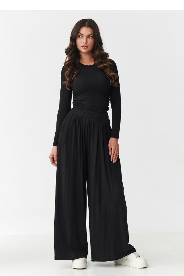Black Set in Pants, Trousers, Shorts with Spandex and Viscose