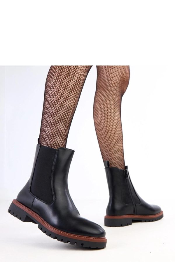 Black Boots in Women`s Ankle Boots & Booties with Fabric, Footbed, Upper Height and Heel Height