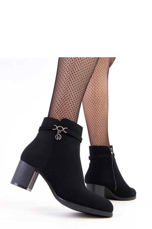Black Heel Boots....Fabric, Footbed and Heel Height