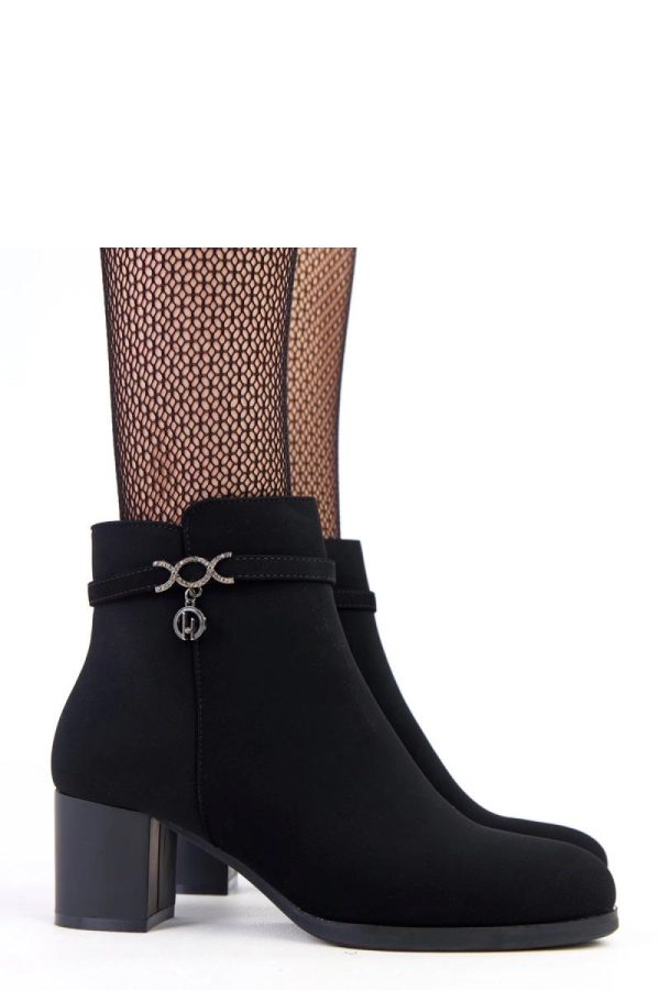 Black Heel Boots....Fabric, Footbed and Heel Height