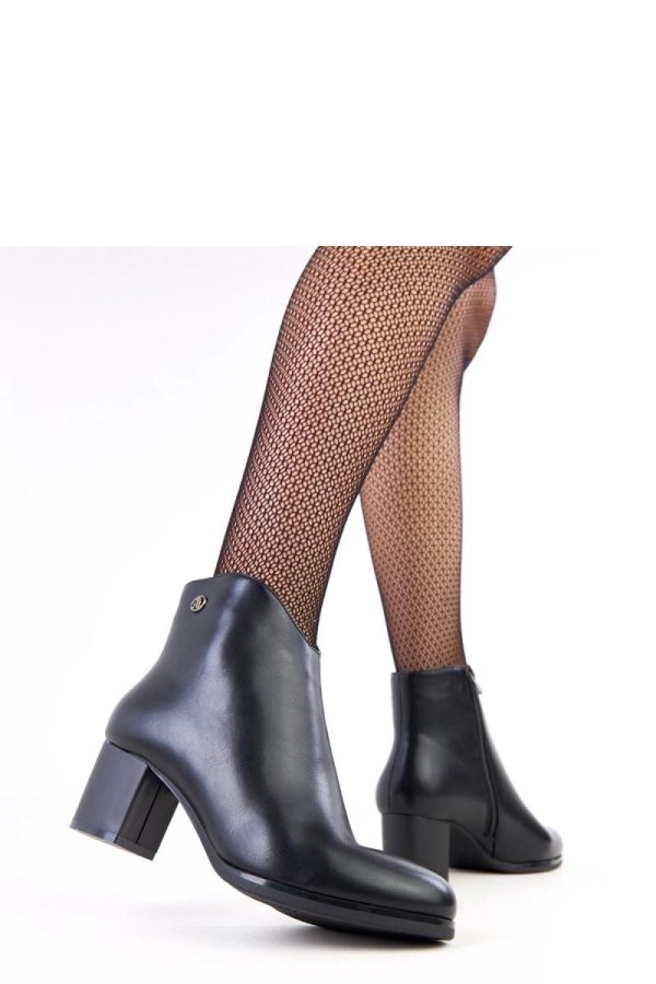 Black Heel Boots in Women`s Ankle Boots & Booties with Fabric, Footbed, Upper Height and Heel Height