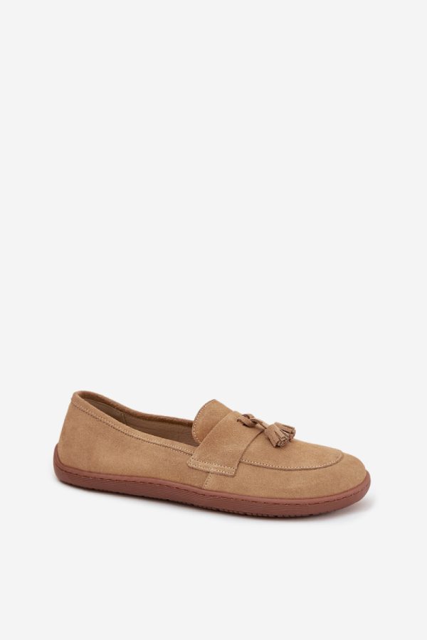Beige Mocassin in Moccasins, Loafers with Fabric, Footbed, Upper Height and Sole Height
