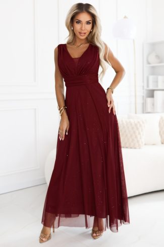 Red Long Dress in Evening Dresses with Spandex and Polyester