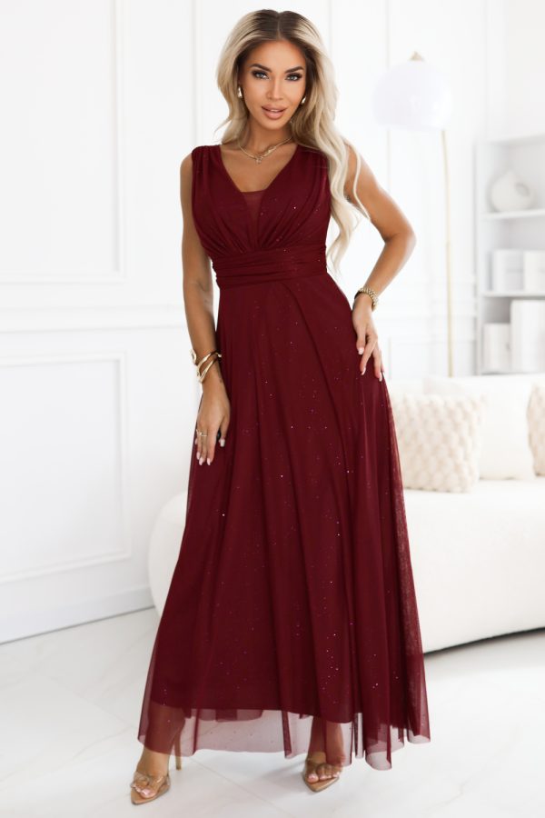 Red Long Dress in Evening Dresses with Spandex and Polyester