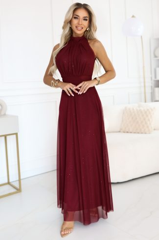 Red Long Dress in Evening Dresses with Spandex and Polyester
