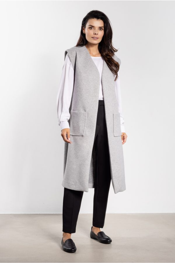 Grey Gilet in Women`s Coats, Jackets with Polyester and Rayon