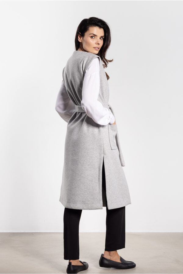 Grey Gilet in Women`s Coats, Jackets with Polyester and Rayon