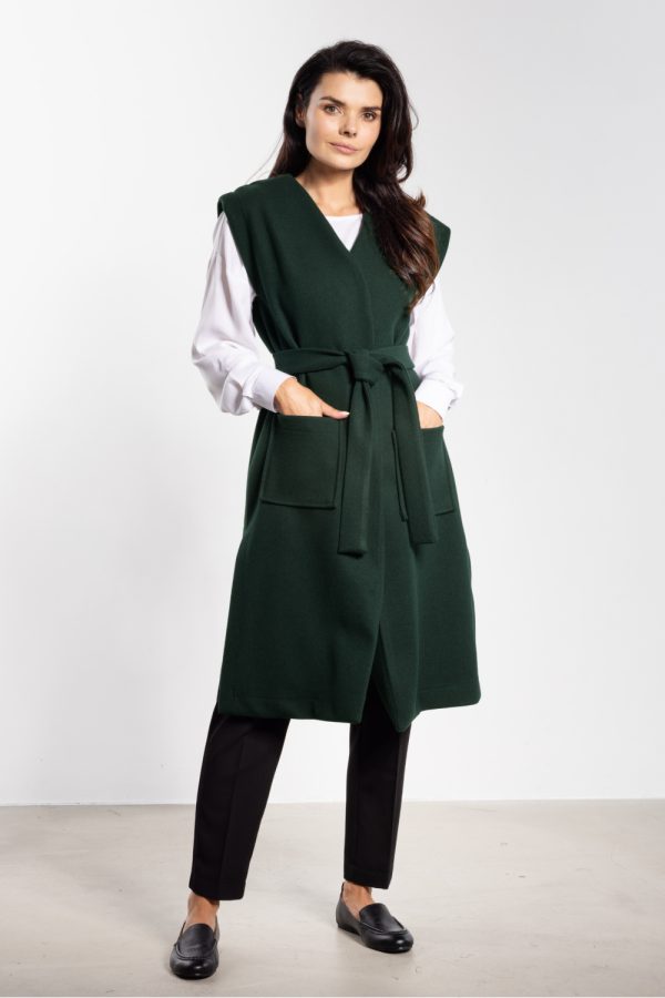Green Gilet in Women`s Coats, Jackets with Polyester and Rayon