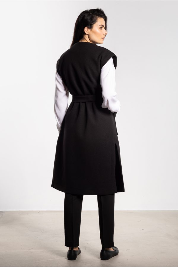 Black Gilet in Women`s Coats, Jackets with Polyester and Rayon