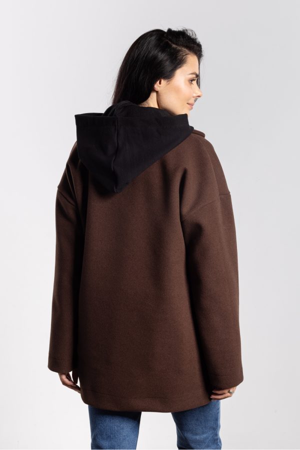 Brown Jacket in Women`s Coats, Jackets with Polyester and Rayon