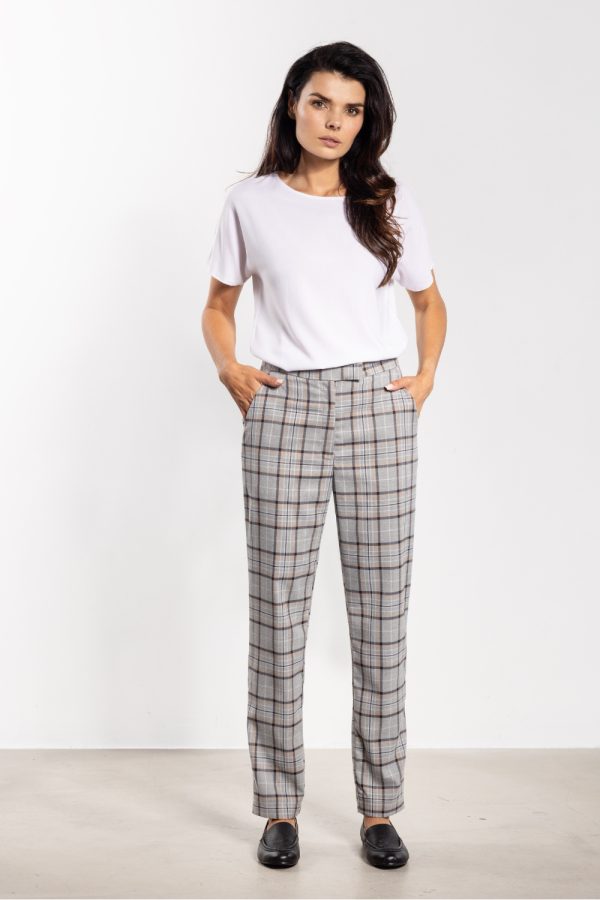 Grey Jacket in Pants, Trousers, Shorts with Polyester, Rayon and Spandex