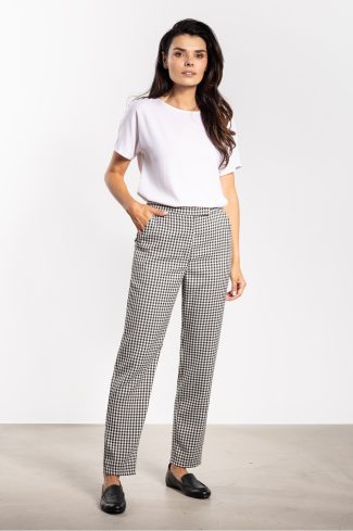 White Women Trousers in Pants, Trousers, Shorts with Spandex, Polyester and Viscose