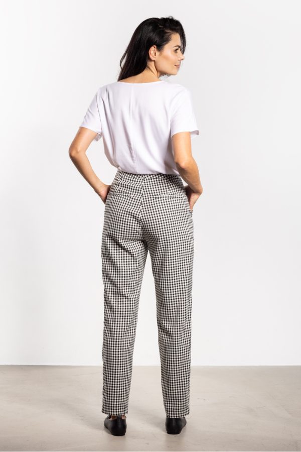 White Women Trousers in Pants, Trousers, Shorts with Spandex, Polyester and Viscose