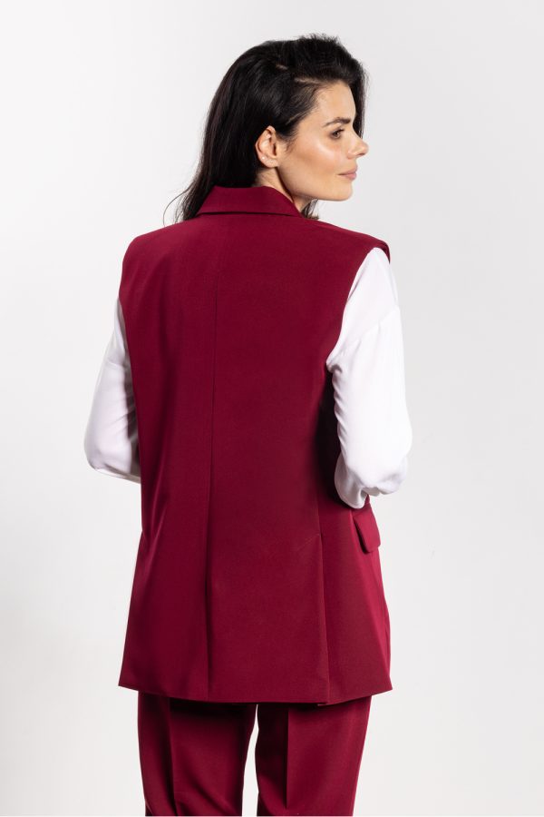 Red Gilet in Jackets, Vests For Women with Spandex, Polyester and Viscose