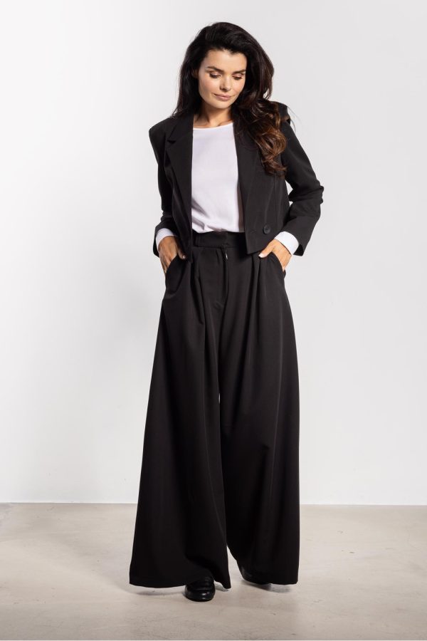 Black Jacket in Jackets, Vests For Women with Spandex, Polyester and Viscose