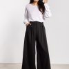 Black Women Trousers in Pants, Trousers, Shorts with Spandex, Polyester and Viscose