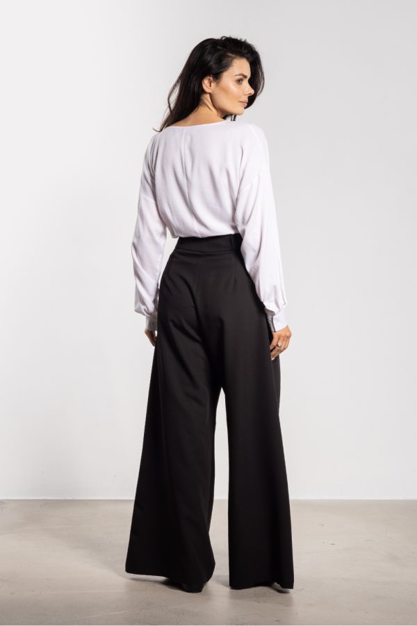 Black Women Trousers in Pants, Trousers, Shorts with Spandex, Polyester and Viscose