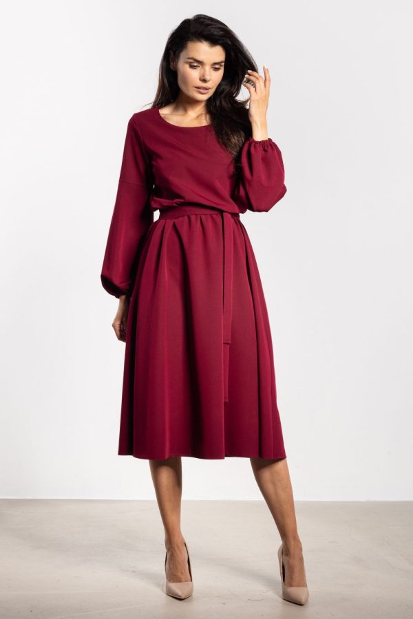 Red Daydress in Day Dresses with Spandex, Polyester and Viscose
