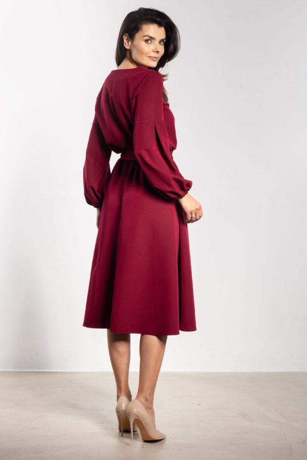 Red Daydress in Day Dresses with Spandex, Polyester and Viscose