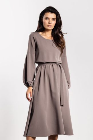 1096279 Brown Daydress in Day Dresses with Spandex, Polyester and Viscose
