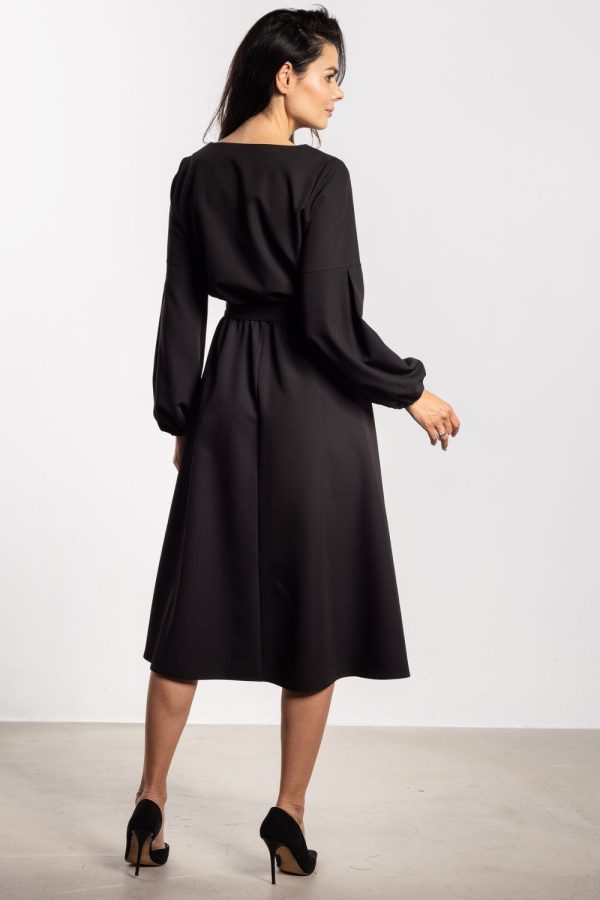 Black Daydress in Day Dresses with Spandex, Polyester and Viscose