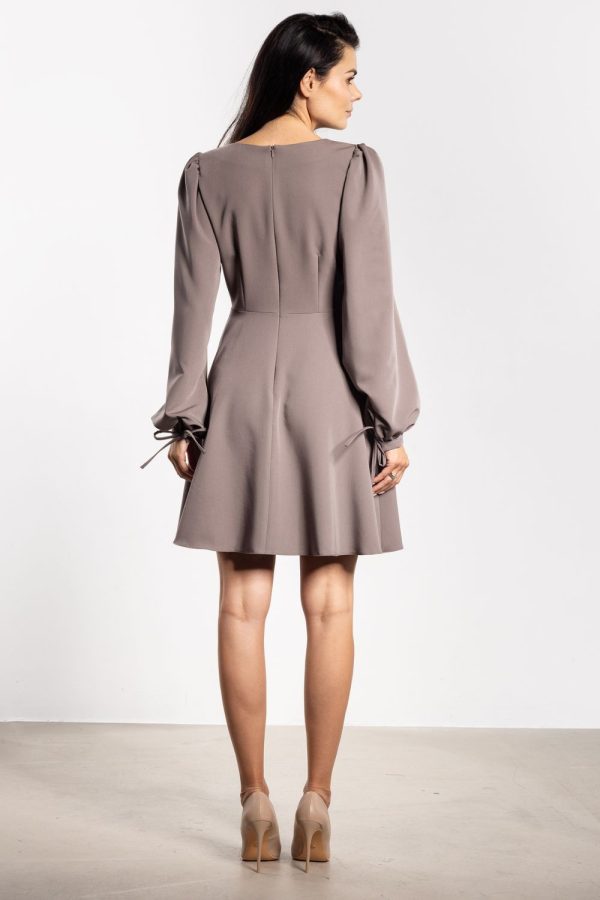Brown Daydress in Day Dresses with Spandex, Polyester and Viscose