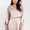 Beige Blouse in Women`s Blouses, Tunics with Polyester and Spandex