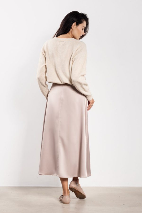 Beige Skirt in Skirts with Polyester and Spandex