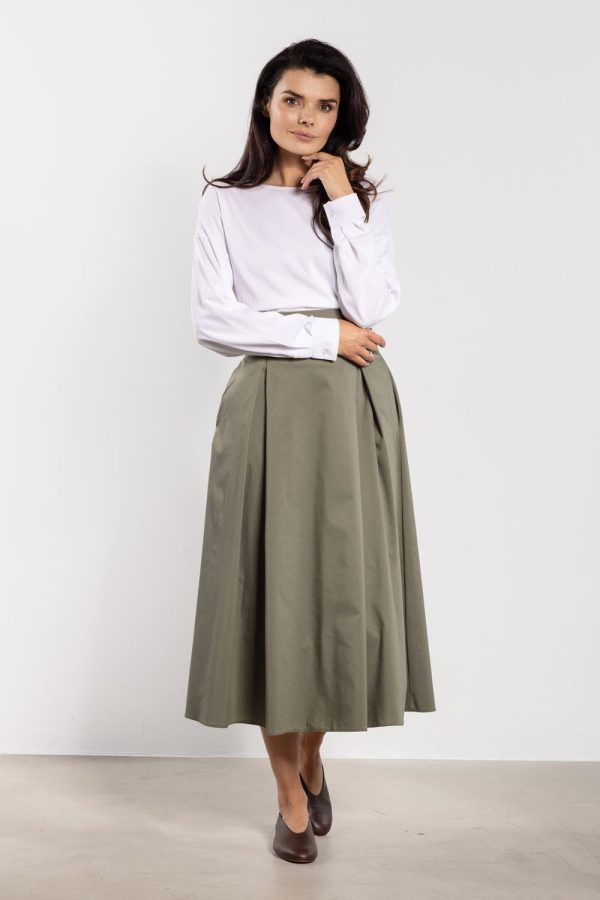 Green Skirt in Skirts with Cotton, Nylon and Spandex