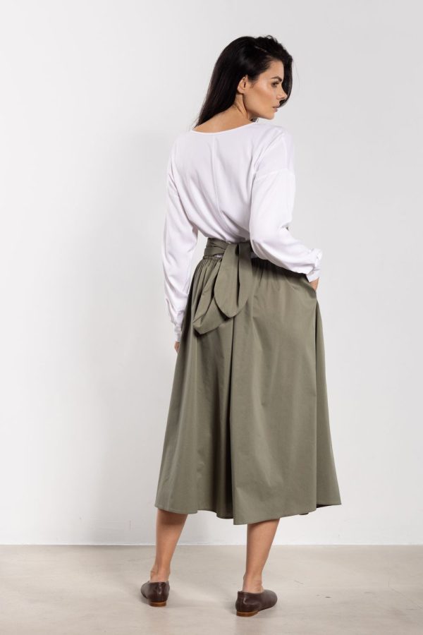 Green Skirt in Skirts with Cotton, Nylon and Spandex