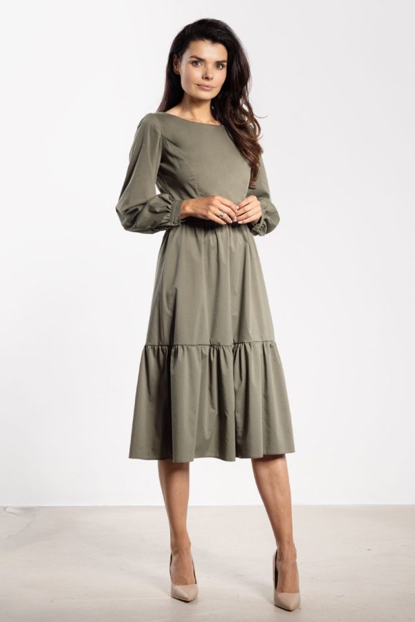 Green Daydress in Day Dresses with Cotton, Nylon and Spandex