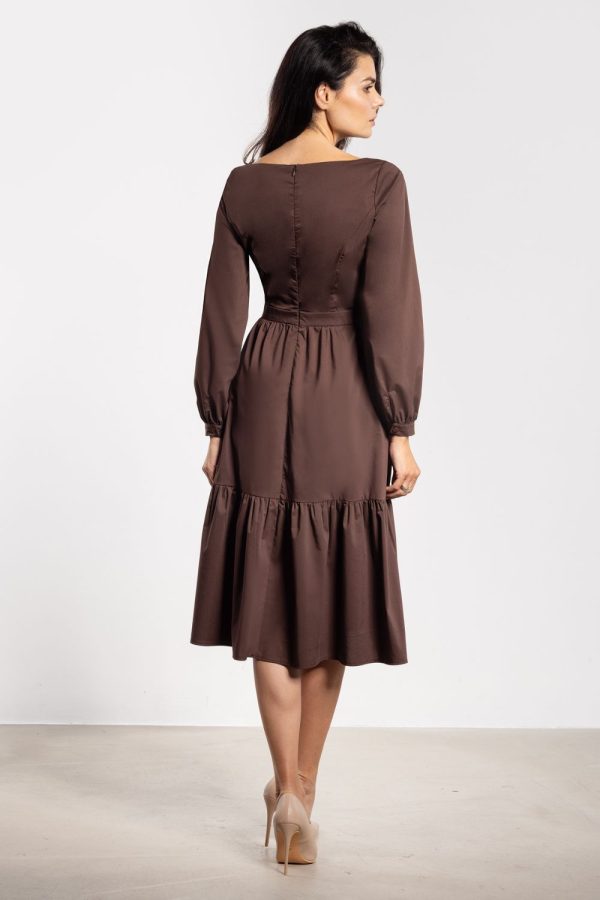 Brown Daydress in Day Dresses with Cotton, Nylon and Spandex