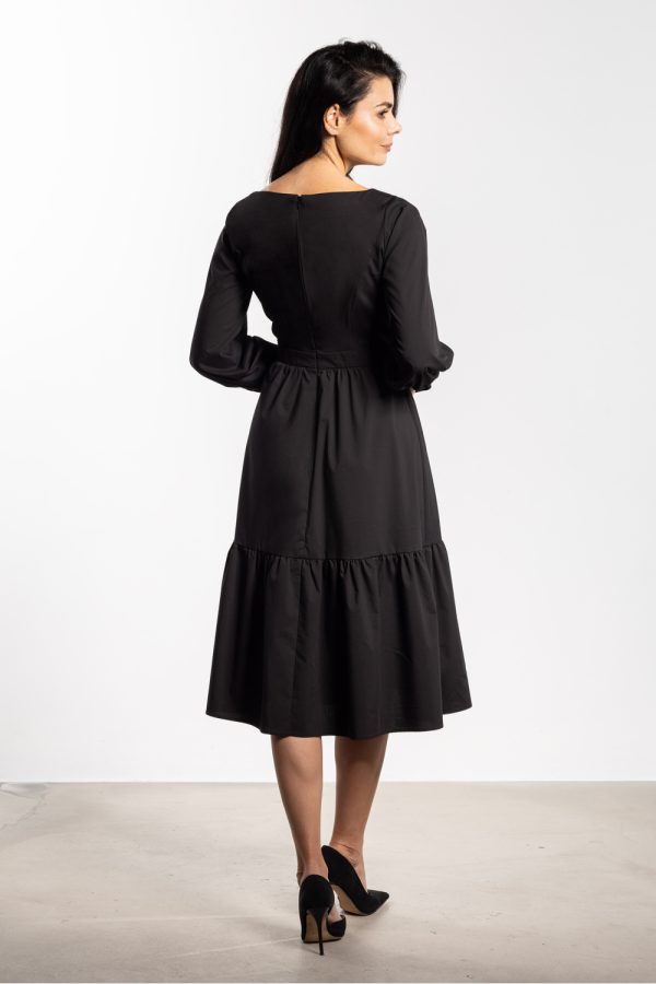 Black Daydress in Day Dresses with Cotton, Nylon and Spandex