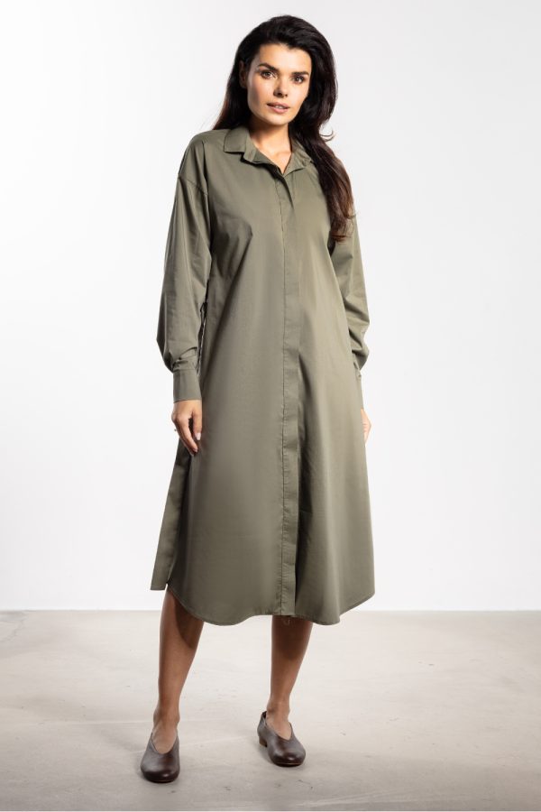 Green Daydress in Day Dresses with Cotton, Nylon and Spandex