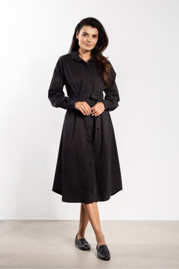 Black Daydress in Day Dresses with Cotton, Nylon and Spandex