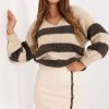 Beige Short Skirt in Skirts with Polyurethane and Polyester