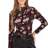 Black Blouse in Women`s Blouses, Tunics with Polyester and Viscose