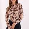 Beige Blouse in Women`s Blouses, Tunics with Polyester and Viscose
