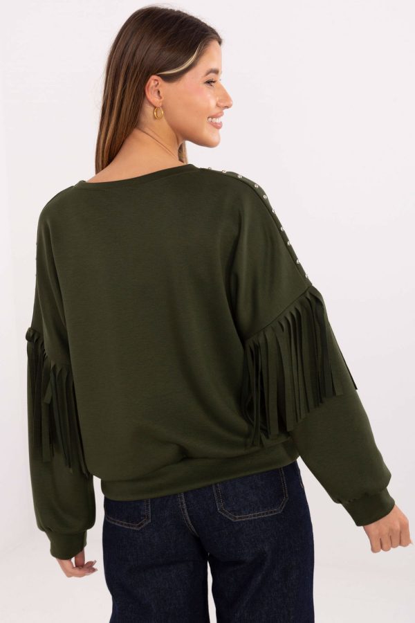 Green Sweatshirt in Sweatshirts For Women with Polyester and Viscose