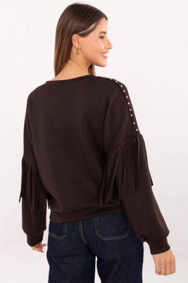 Brown Sweatshirt in Sweatshirts For Women with Polyester and Viscose
