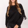 Black Sweatshirt in Sweatshirts For Women with Polyester and Viscose