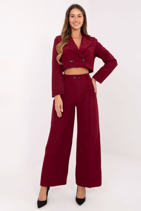 Red Set in Pants, Trousers, Shorts with Spandex and Polyester