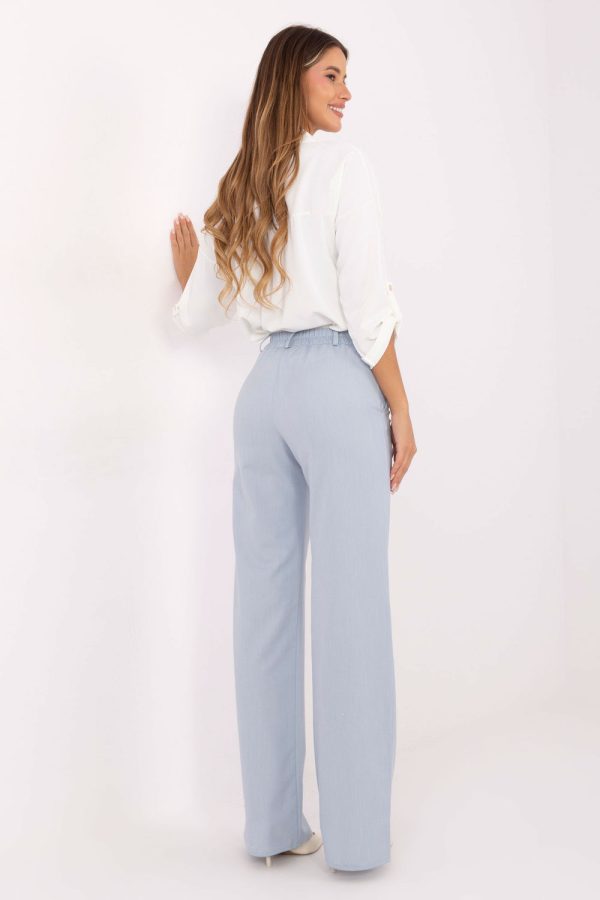 Blue Women Trousers in Pants, Trousers, Shorts with Cotton and Spandex