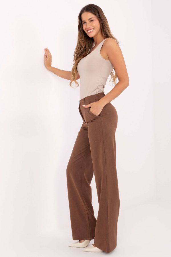 Brown Women's Pants in Pants, Trousers, Shorts with Cotton and Spandex