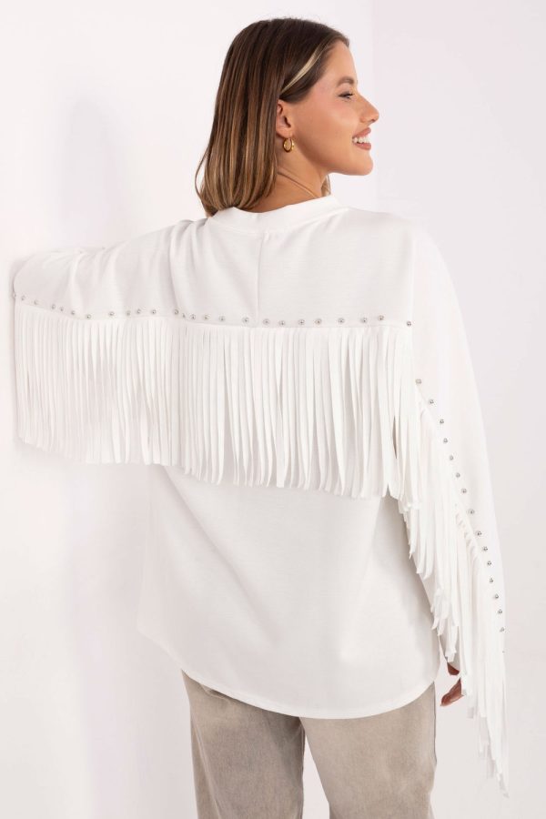White Sweatshirt in Sweatshirts For Women with Polyester and Viscose
